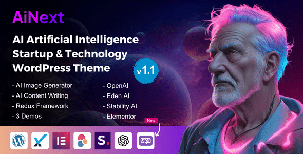 AiNext v1.1 Nulled - AI Agency & Startup WordPress Theme