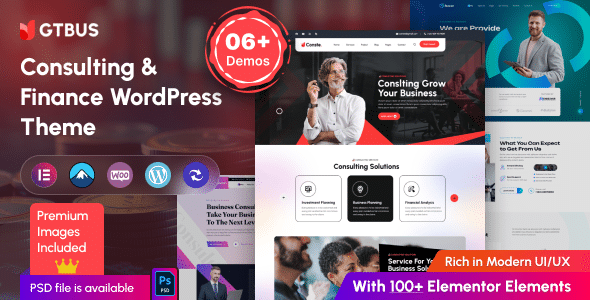 GTBUS v1.0.3 Nulled - Consulting & Finance WordPress Theme