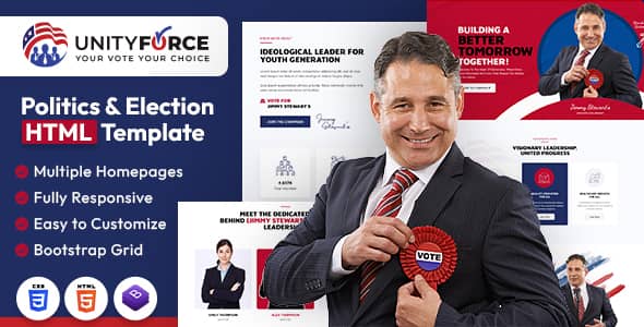 UnityForce Nulled - Politics & Election HTML Template