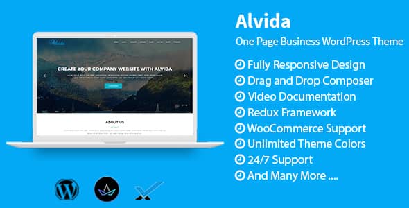 Alvida v1.3 Nulled - One Page Business WordPress Theme