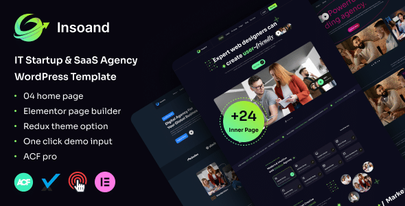 Insoand v1.0.0 Nulled - IT Startup & SaaS Agency WordPress Theme