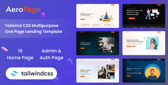 AeroPage Nulled - Tailwind CSS Multipurpose Landing Template