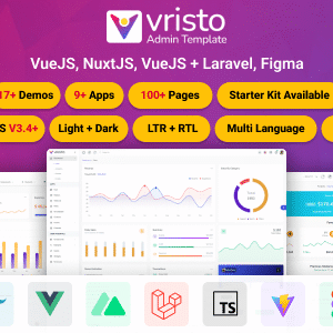 Vristo – Multipurpose Tailwind VueJS, NuxtJS, Laravel VueJS Admin Template