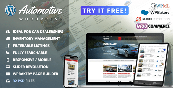 Automotive v13.3.2 Nulled - Car Dealership Business WordPress Theme