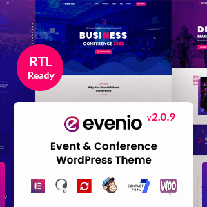 Evenio v2.1.2 Nulled – Event Conference WordPress Theme