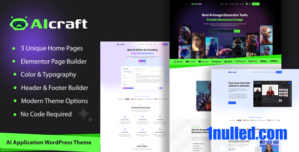 AIcraft v1.0.0 Nulled - AI Application & Generator WordPress Theme