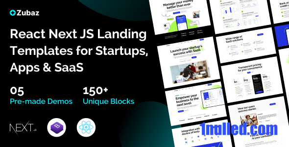 Zubaz Nulled - Startup & SaaS React Next Js Tempalte