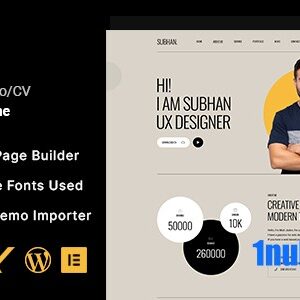 Subhan v1.0.0 Nulled – Personal Portfolio/CV WordPress Theme