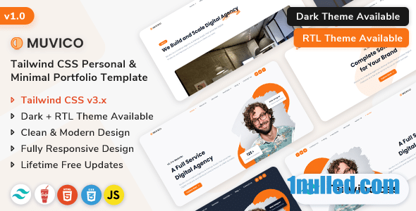 Muvico Nulled - Tailwind CSS Personal Portfolio Template