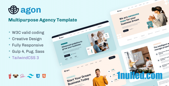 Agon Nulled - Multipurpose Agency TailwindCSS Template