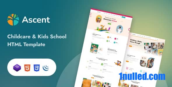 Ascent Nulled - Childcare & Kids Education HTML Template