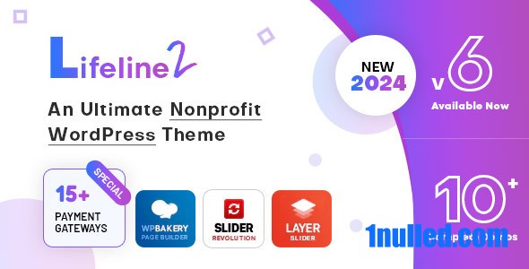 Lifeline 2 v6.6.2 Nulled - An Ultimate Nonprofit WordPress Theme for Charity, Fundraising and NGO Organizations