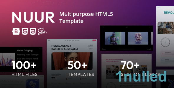 Nuur Nulled - Multipurpose HTML5 Template