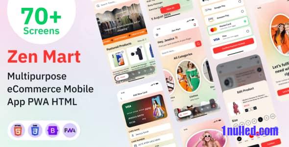 Zen Mart Nulled - Multipurpose eCommerce Store Mobile App PWA HTML Template