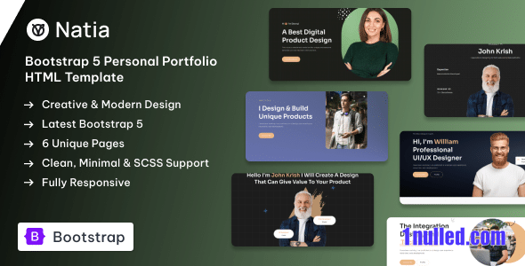Natia Nulled - Personal Resume and Portfolio Template