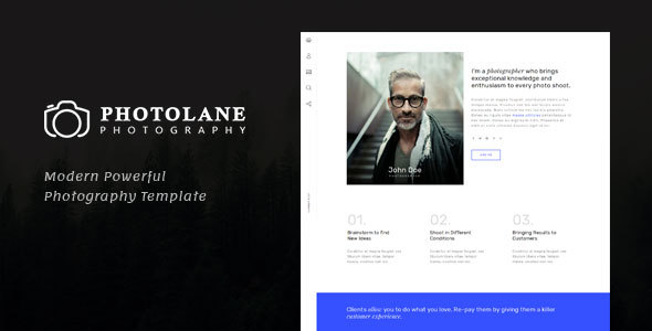 Photolane Nulled - Photography HTML Template