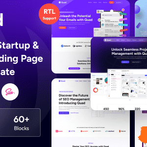Quad Nulled – SaaS Startup & Software Landing Page HTML5 Template