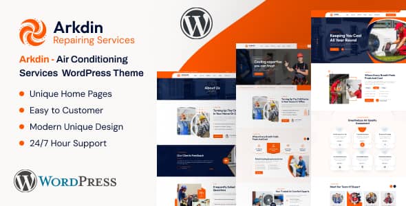 Arkdin v1.1 Nulled - Air Conditioning Services WordPress Theme