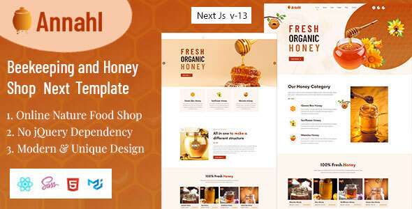 Annahl Nulled - Beekeeping and Honey Shop Next Js Template