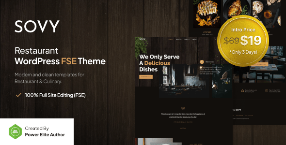 Sovy v1.0.0 – Restaurant FSE WordPress Theme