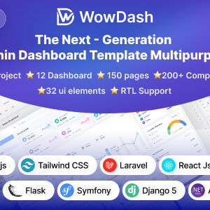 WowDash v1.0 Nulled – Tailwind, Bootstrap, React, Next, Django, Php, Laravel ASP.net Admin Dashboard