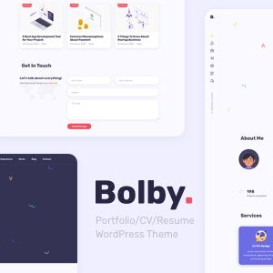 Bolby v1.0.8 Nulled – Portfolio/CV/Resume WordPress Theme